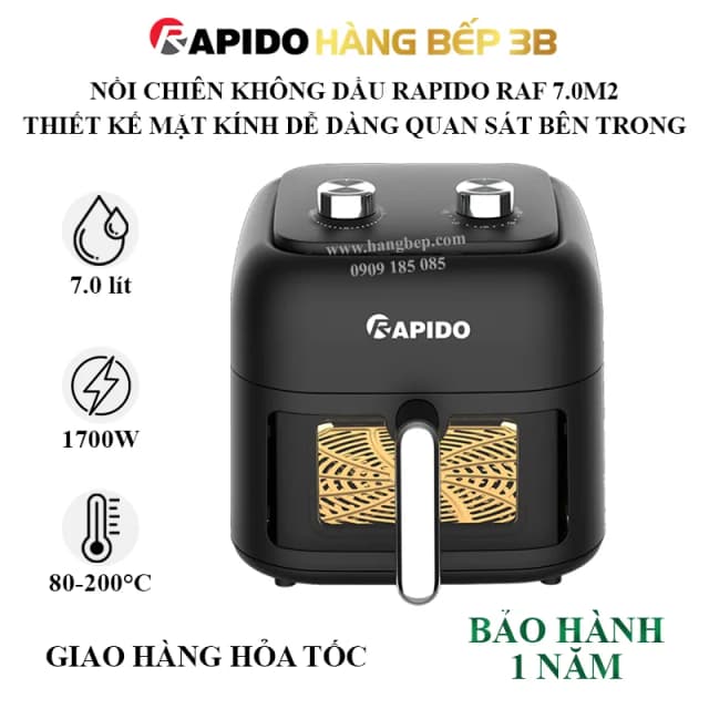 So sánh giá Nồi chiên không dầu Rapido 7 lít RAF-7.0M4 2M rẻ nhất? - Ảnh 4