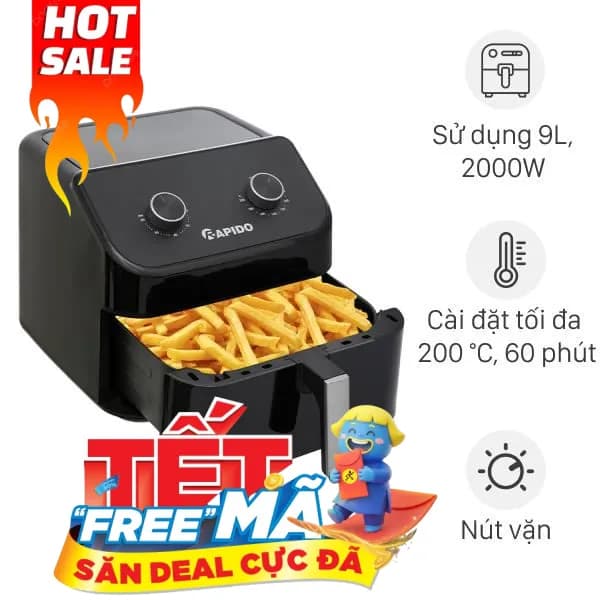 So sánh giá Nồi chiên không dầu Rapido 9 lít RAF-9.0M rẻ nhất? - Ảnh 2