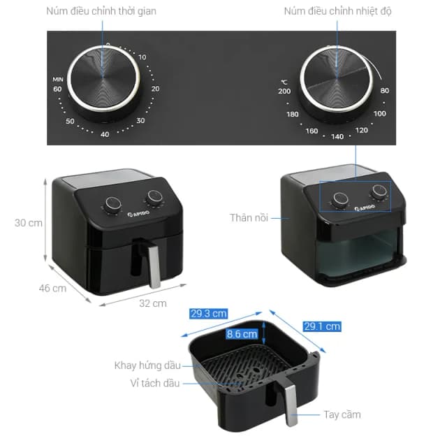 So sánh giá Nồi chiên không dầu Rapido 9 lít RAF-9.0M rẻ nhất? - Ảnh 16