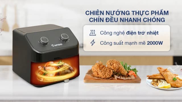 So sánh giá Nồi chiên không dầu Rapido 9 lít RAF-9.0M rẻ nhất? - Ảnh 7