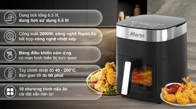 So sánh giá Nồi chiên không dầu Sunhouse Mama 6.5 lít SHD4092 rẻ nhất? - Ảnh 4
