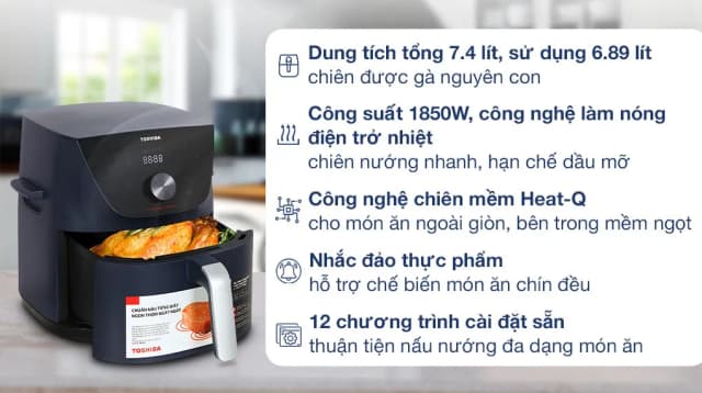 So sánh giá Nồi chiên không dầu Toshiba 7.4 lít AF-74CS2SRVN(B) rẻ nhất? - Ảnh 8