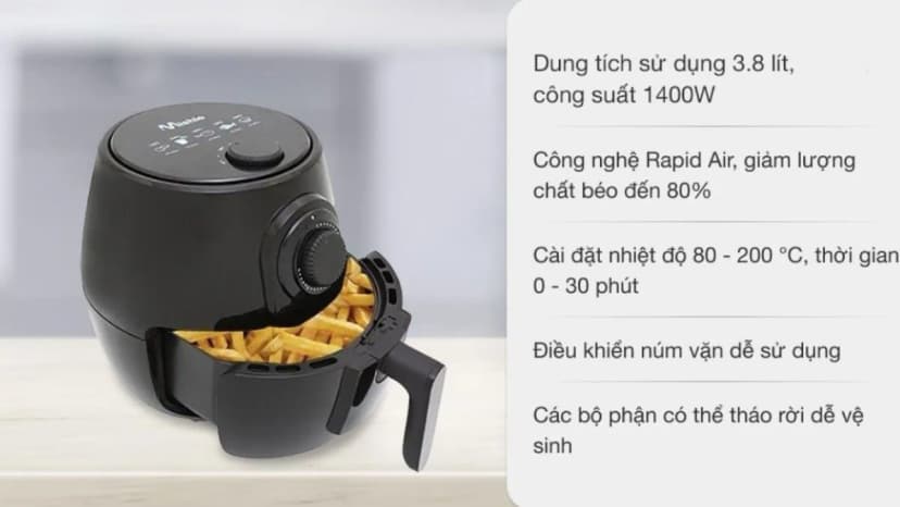So sánh giá Nồi chiên không dầu Mishio MK-01 3.8 lít - Tìm sản phẩm giá rẻ nhất - Ảnh 10