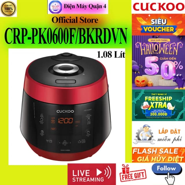 Top 1 so sánh giá Nồi cơm áp suất cao tần Cuckoo 1.08 lít CRP-BHBC0600F - Tìm sản phẩm giá rẻ nhất - Ảnh 4