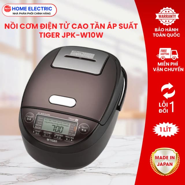 Nồi cơm áp suất cao tần Tiger 1.0 lít JPK-W10W - Ảnh 8