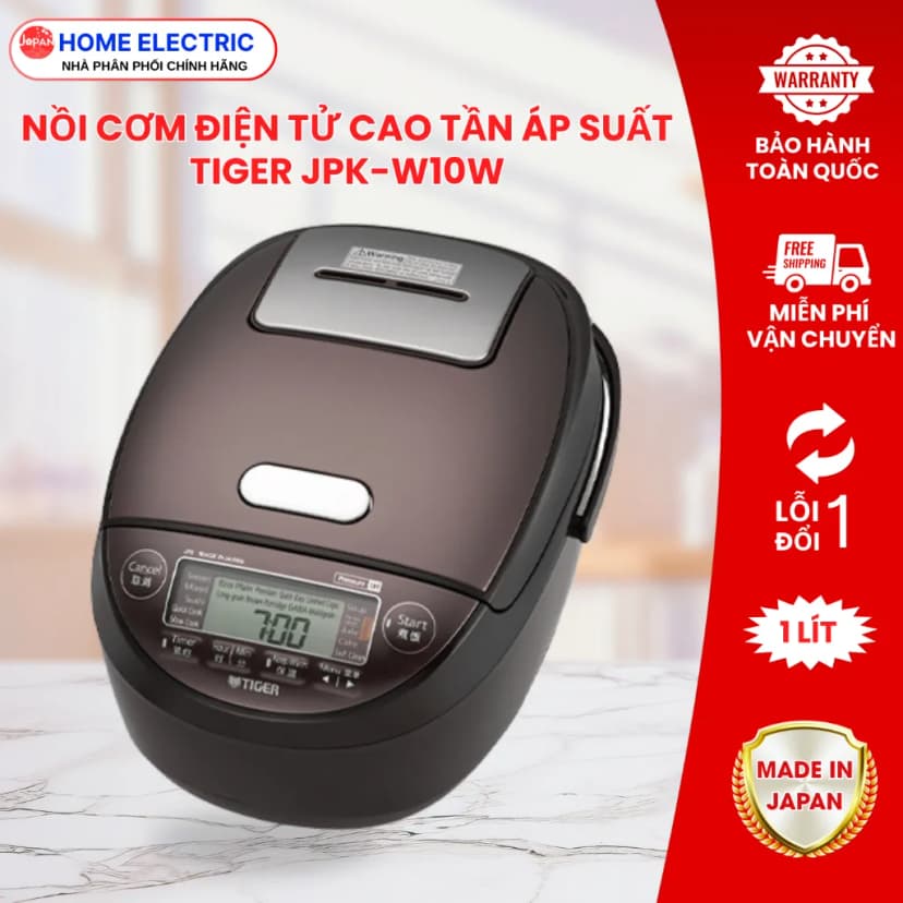 Nồi cơm áp suất cao tần Tiger 1.0 lít JPK-W10W - Giá rẻ nhất hôm nay - Ảnh 1