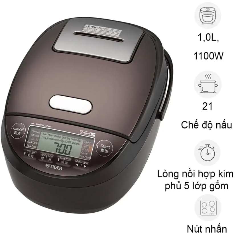 Nồi cơm áp suất cao tần Tiger 1.0 lít JPK-W10W - Giá rẻ nhất hôm nay - Ảnh 42