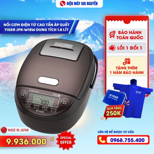 So sánh giá Nồi cơm áp suất cao tần Tiger 1.8 lít JPK-W18W rẻ nhất? - Ảnh 9