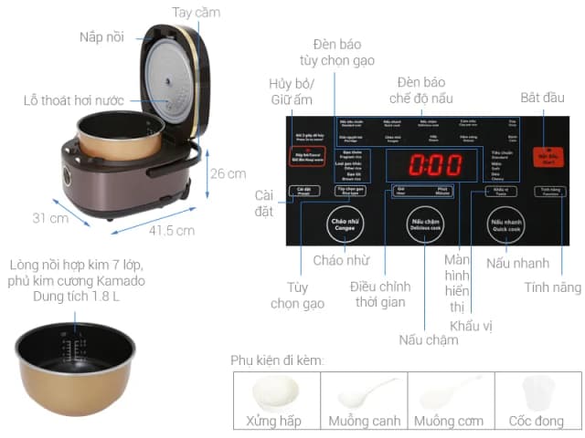 Top 1 so sánh giá Nồi cơm cao tần Kangaroo 1.8 lít KGR18IH3 - Tìm sản phẩm giá rẻ nhất - Ảnh 19