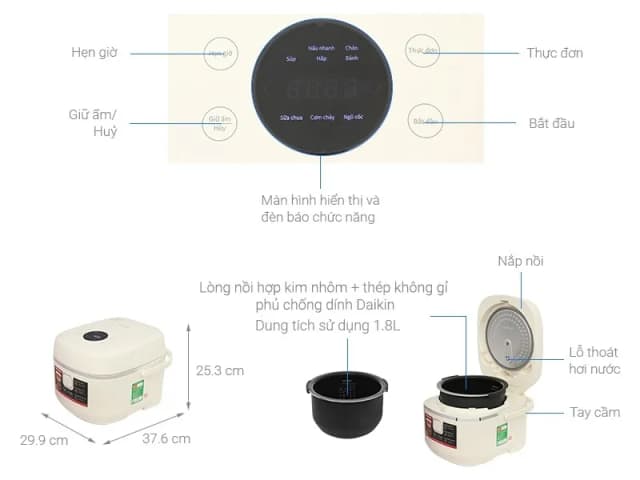 So sánh giá Nồi cơm cao tần Sharp 1.8 lít KS-IH18IX-WH rẻ nhất? - Ảnh 7