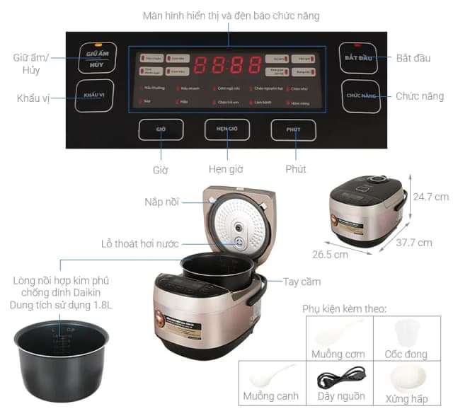 So sánh giá Nồi cơm cao tần Sunhouse Mama 1.8 lít SHD8959 rẻ nhất? - Ảnh 17