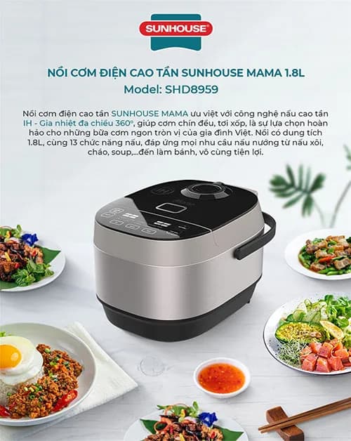 So sánh giá Nồi cơm cao tần Sunhouse Mama 1.8 lít SHD8959 rẻ nhất? - Ảnh 9