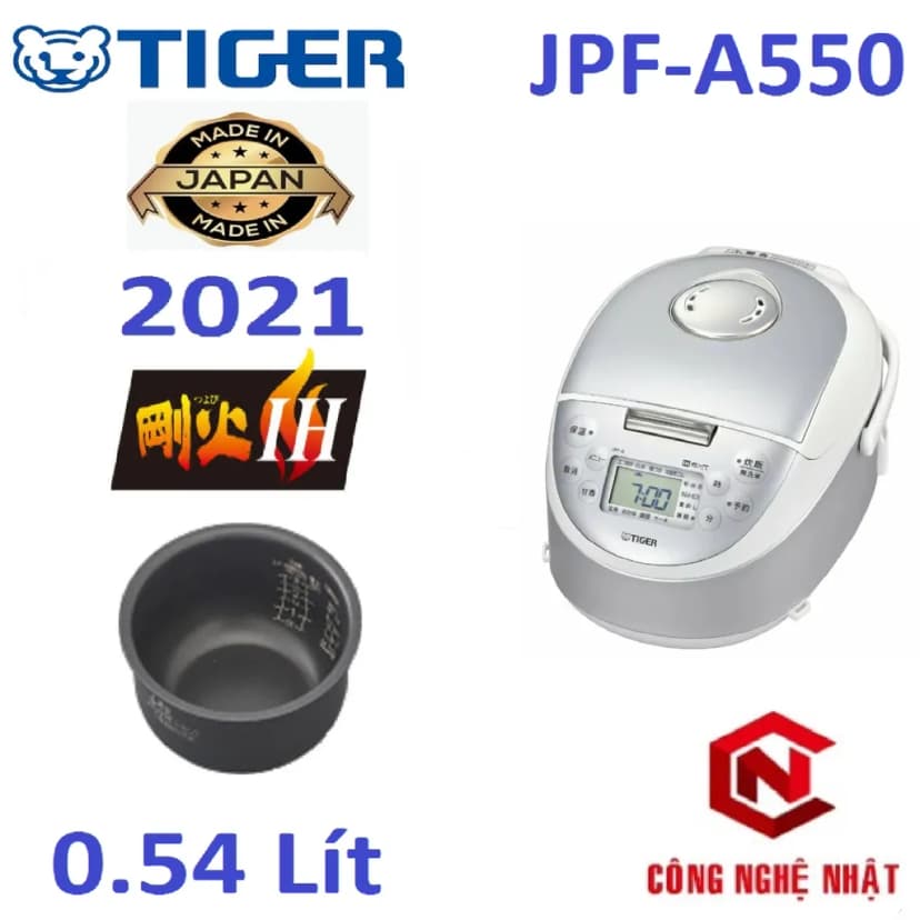 Nồi cơm cao tần Tiger 0.54 lít JPF-A55W - Xám - Giá rẻ nhất hôm nay - Ảnh 12