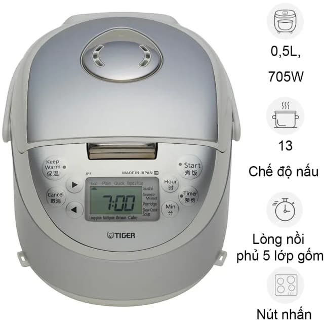 Top 1 so sánh giá Nồi cơm cao tần Tiger 0.54 lít JPF-A55W - Xám - Tìm sản phẩm giá rẻ nhất - Ảnh 15
