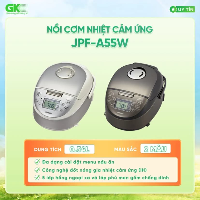 Nồi cơm cao tần Tiger 0.54 lít JPF-A55W - Xám - Giá rẻ nhất hôm nay - Ảnh 52