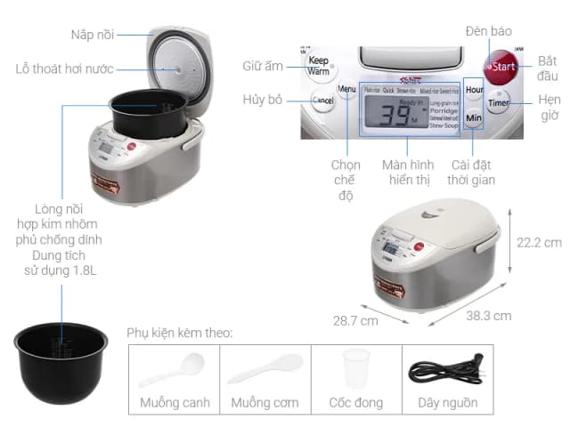 Top 1 so sánh giá Nồi cơm cao tần Tiger 1.8 lít JPM-H18V - Tìm sản phẩm giá rẻ nhất - Ảnh 77