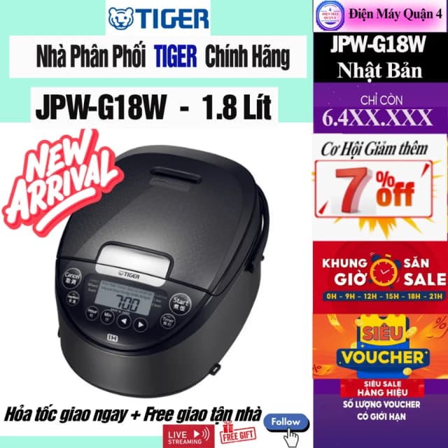 Top 1 so sánh giá Nồi cơm cao tần Tiger 1.8 lít JPW-G18W - Tìm sản phẩm giá rẻ nhất - Ảnh 3