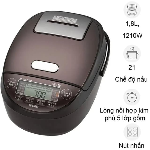 Top 1 so sánh giá Nồi cơm cao tần Tiger 1.8 lít JPW-G18W - Tìm sản phẩm giá rẻ nhất - Ảnh 29