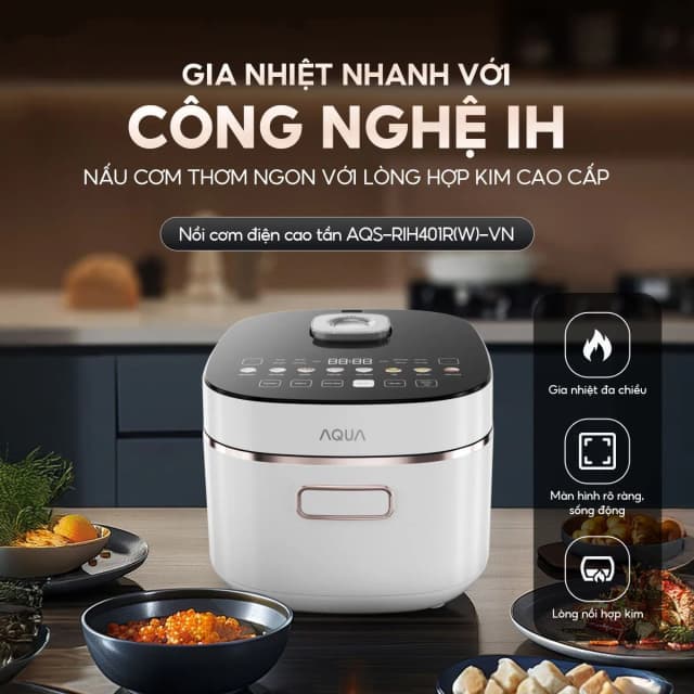 So sánh giá Nồi cơm điện cao tần AQUA 1.5 lít AQS-RIH401R(W)-VN rẻ nhất? - Ảnh 3