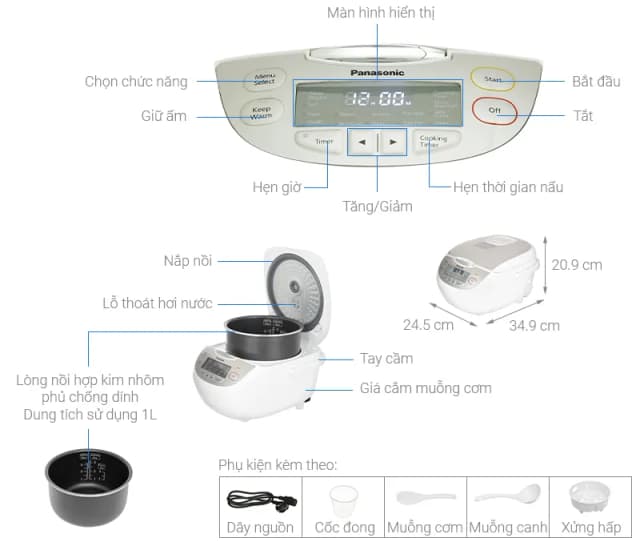 Top 1 so sánh giá Nồi cơm điện tử Panasonic 1 lít SR-CP108NRAM - Tìm sản phẩm giá rẻ nhất - Ảnh 27