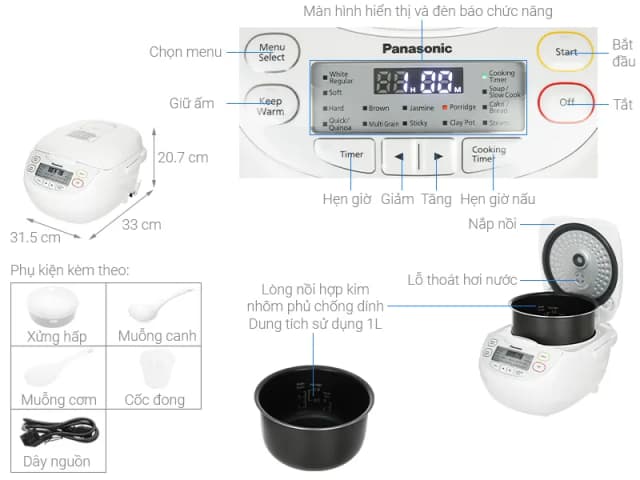 Top 1 so sánh giá Nồi cơm điện tử Panasonic 1 lít SR-CP108NRAM - Tìm sản phẩm giá rẻ nhất - Ảnh 59