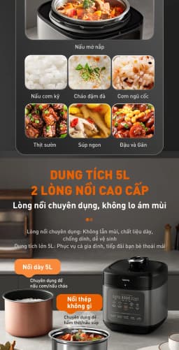 Nồi cơm điện tử áp suất Joyoung 5 lít JHPC-5100 - Giá rẻ nhất hôm nay - Ảnh 19