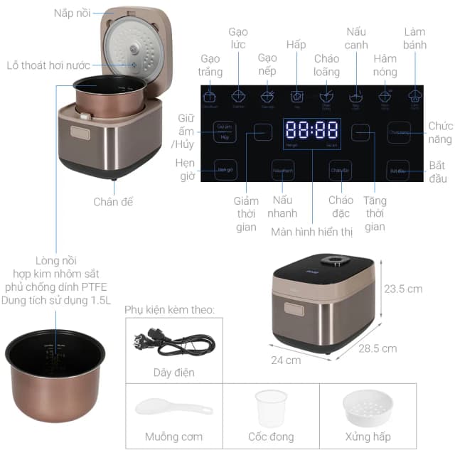 So sánh giá Nồi cơm điện tử AQUA 1.5 lít AQS-RBC401R(N)-VN rẻ nhất? - Ảnh 20