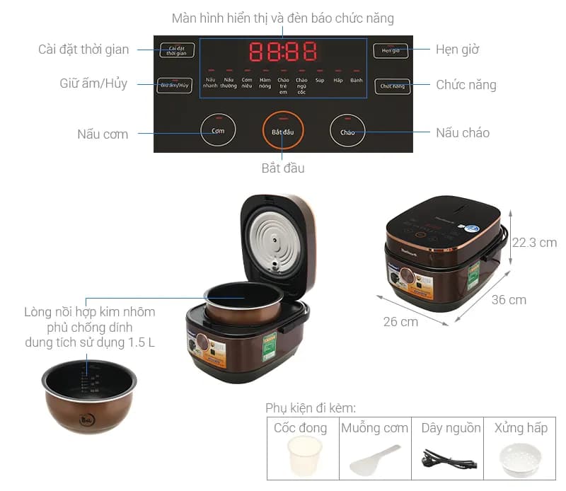 Nồi cơm điện tử BlueStone 1.5 lít RCB-5935 - Giá rẻ nhất hôm nay - Ảnh 18