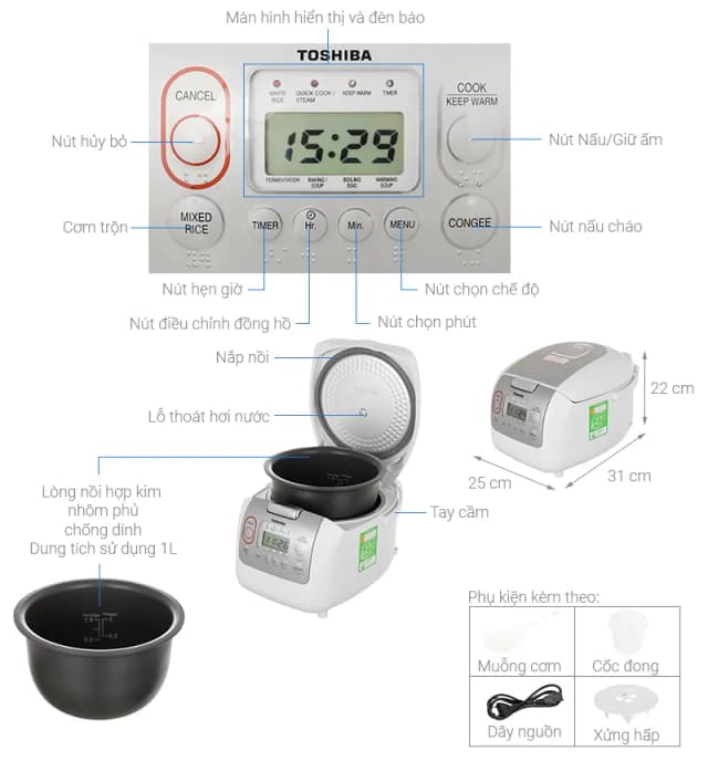 Top 1 so sánh giá Nồi cơm điện tử FUJIHOME 1 lít RC10ALS - Tìm sản phẩm giá rẻ nhất - Ảnh 2