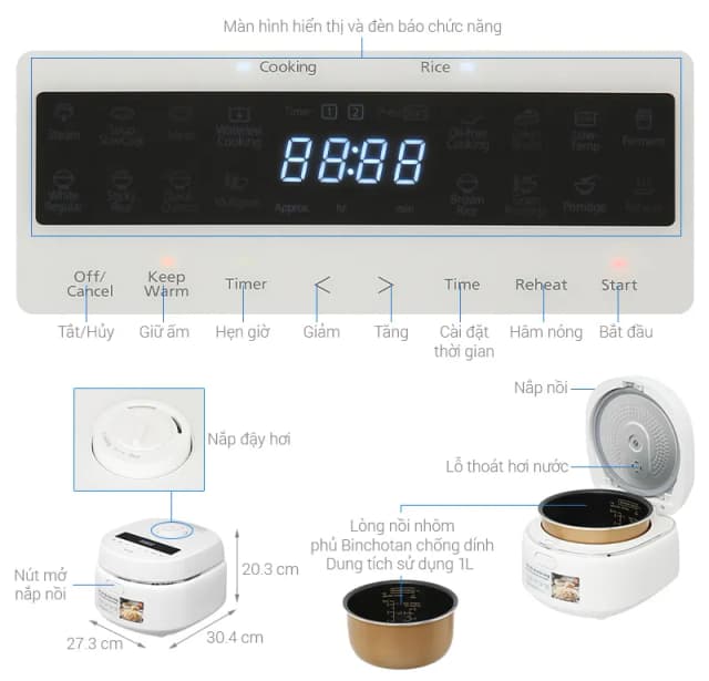 So sánh giá Nồi cơm điện tử Panasonic 1 lít SR-DK104WRA rẻ nhất? - Ảnh 5