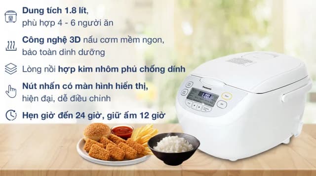 So sánh giá Nồi cơm điện tử Panasonic 1.8 lít SR-CL188WRAM rẻ nhất? - Ảnh 7