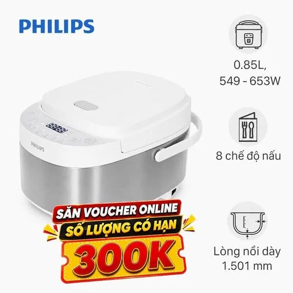 Nồi cơm điện tử Philips 0.85 lít HD3170/66 - Ảnh 36