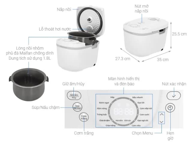 So sánh giá Nồi cơm điện tử Philips 1.8 lít HD4717/30 rẻ nhất? - Ảnh 16