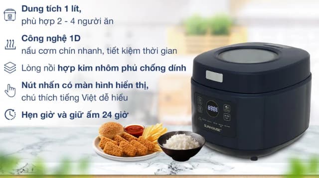 So sánh giá Nồi cơm điện tử Sunhouse 1 lít SHD8802 rẻ nhất? - Ảnh 6