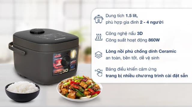 So sánh giá Nồi cơm điện tử Sunhouse 1.5 lít SHD8823 rẻ nhất? - Ảnh 5