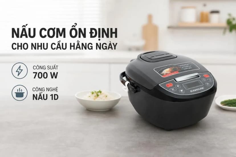 Nồi cơm điện tử Sunhouse 1.8 lít SHD8909B - Giá rẻ nhất hôm nay - Ảnh 3