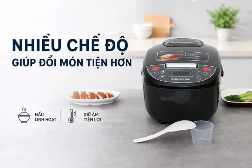 Nồi cơm điện tử Sunhouse 1.8 lít SHD8909B - Giá rẻ nhất hôm nay - Ảnh 4