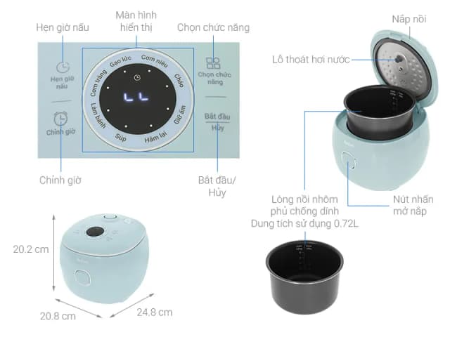 So sánh giá Nồi cơm điện tử Tefal 0.72 lít RK5354Y0 rẻ nhất? - Ảnh 10