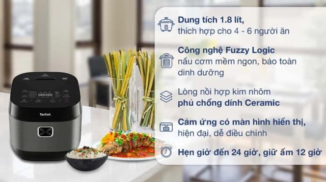 So sánh giá Nồi cơm điện tử Tefal 1.8 lít Delirice Plus RK776B68 rẻ nhất? - Ảnh 4