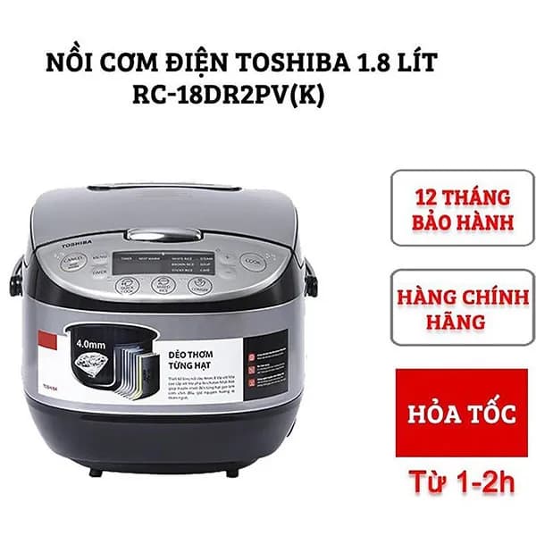 So sánh giá Nồi cơm điện tử Toshiba 1.8 lít RC-18DR2PV(K) rẻ nhất? - Ảnh 6