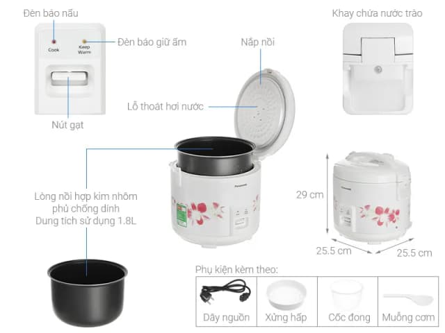 So sánh giá Nồi cơm nắp gài Panasonic 1.8 lít SR-MVN18FRAX rẻ nhất? - Ảnh 7