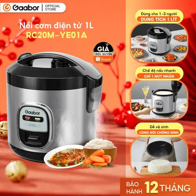 So sánh giá Nồi cơm nắp gài Gaabor 1.0 lít RC20M-YE01A rẻ nhất? - Ảnh 13