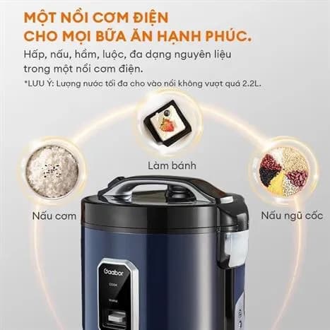 So sánh giá Nồi cơm nắp gài Gaabor 2.2 lít RC50M-BE01A rẻ nhất? - Ảnh 2