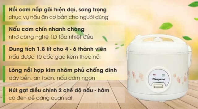 So sánh giá Nồi cơm nắp gài Kangaroo 0.8 lít KGRC08M3 rẻ nhất? - Ảnh 16