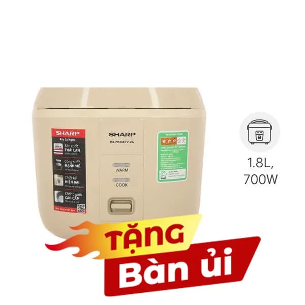 So sánh giá Nồi cơm nắp gài Sharp 1.8 lít KS-PR18ETV-VA rẻ nhất? - Ảnh 5