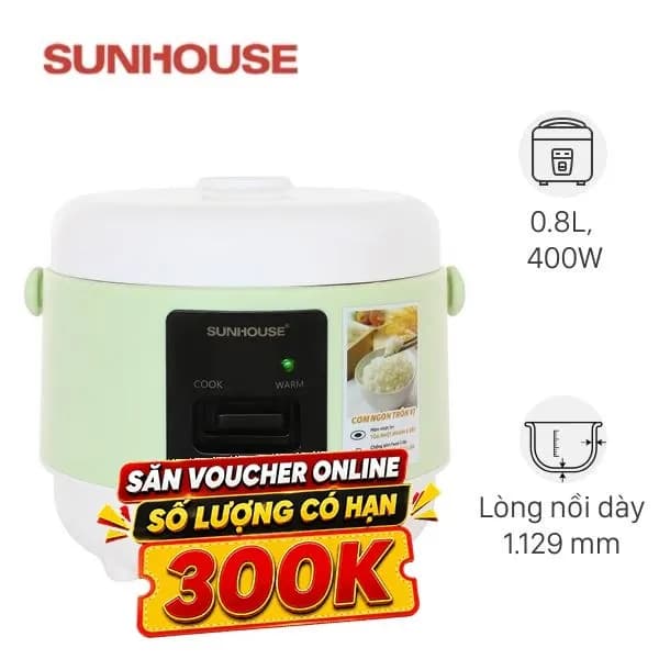 Nồi cơm nắp gài Sunhouse 0.8 lít SHD8200 - Ảnh 38