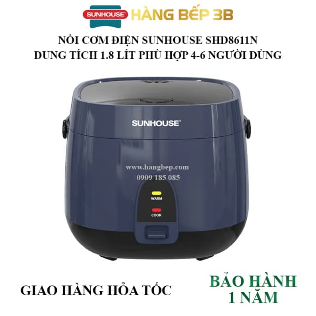 So sánh giá Nồi cơm nắp gài Sunhouse 1.8 lít SHD8611N rẻ nhất? - Ảnh 8