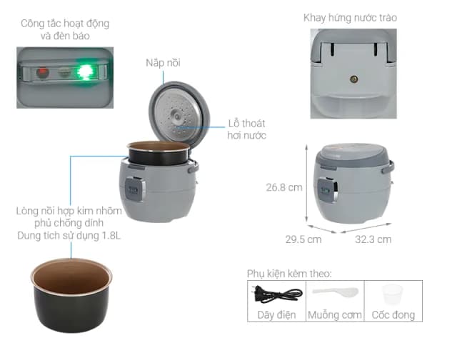 So sánh giá Nồi cơm nắp gài Sunhouse 1.8 lít SHD8663G rẻ nhất? - Ảnh 11