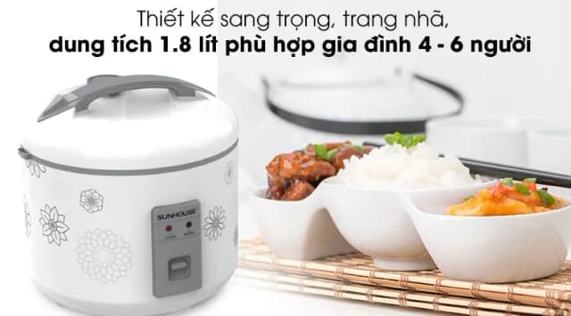 So sánh giá Nồi cơm nắp gài Sunhouse 1.8 lít SHD8603 rẻ nhất? - Ảnh 5