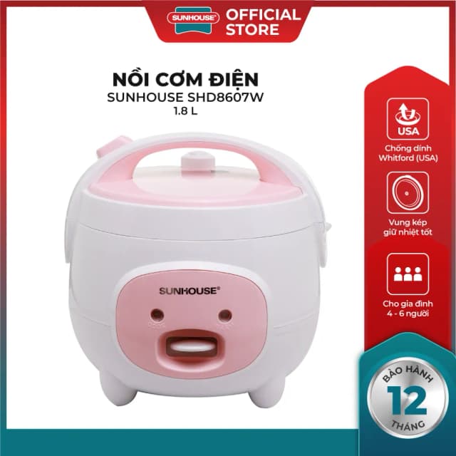 So sánh giá Nồi cơm nắp gài Sunhouse 1.8 lít SHD8607W rẻ nhất? - Ảnh 7